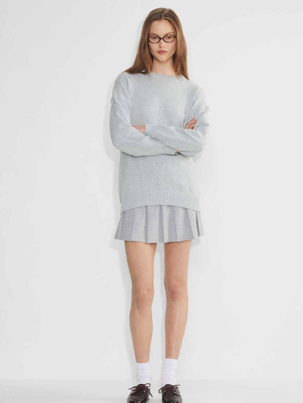 Sunday Best Aritzia Grey Cotton Cashmere Peggy Sweater / Size 2XS